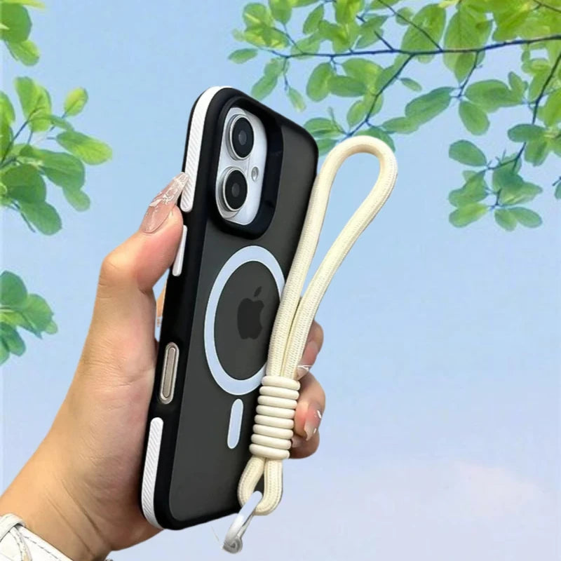 Luxury Matte MagSafe Case with Lanyard