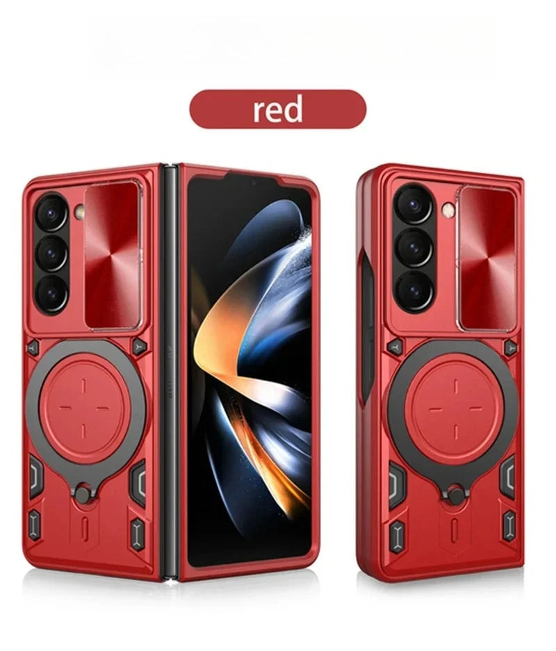 Magnetic Ring Armor Case with Slide Camera Cover