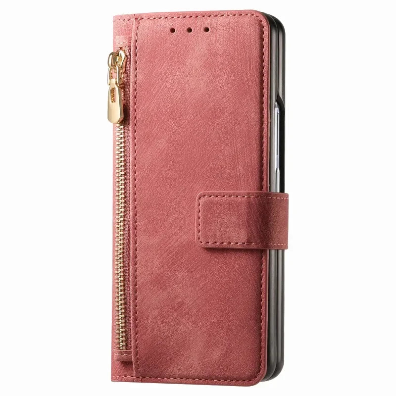 Leather Magnetic Wallet Case For Z Fold