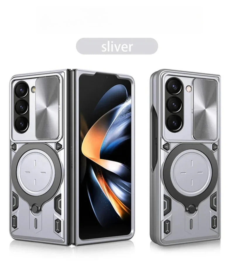 Magnetic Ring Armor Case with Slide Camera Cover