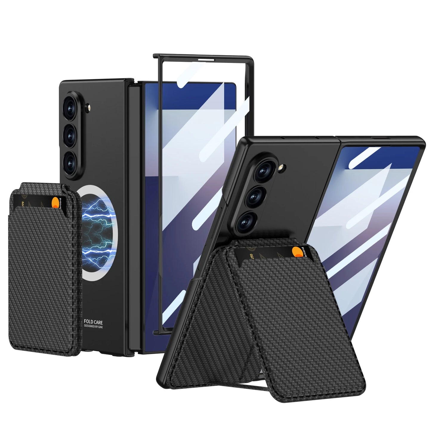 Magnetic Card Holder Case with Tempered Film