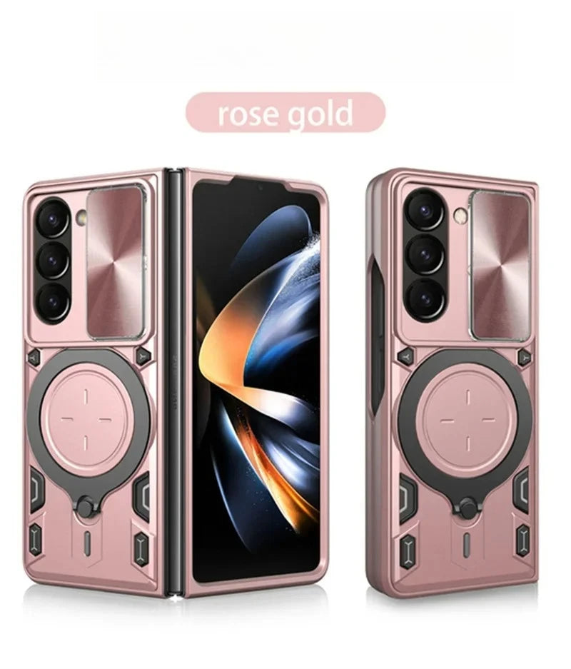 Magnetic Ring Armor Case with Slide Camera Cover