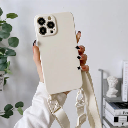 Crossbody Lanyard Phone Case – Soft Silicone Strap Cover