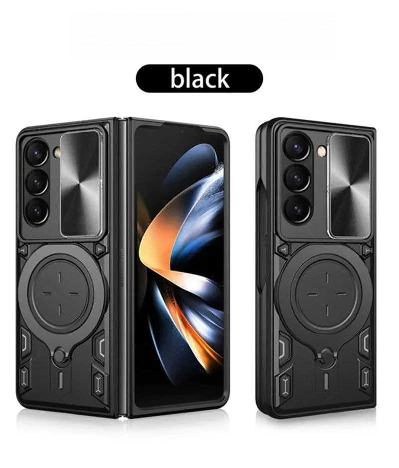 Magnetic Ring Armor Case with Slide Camera Cover