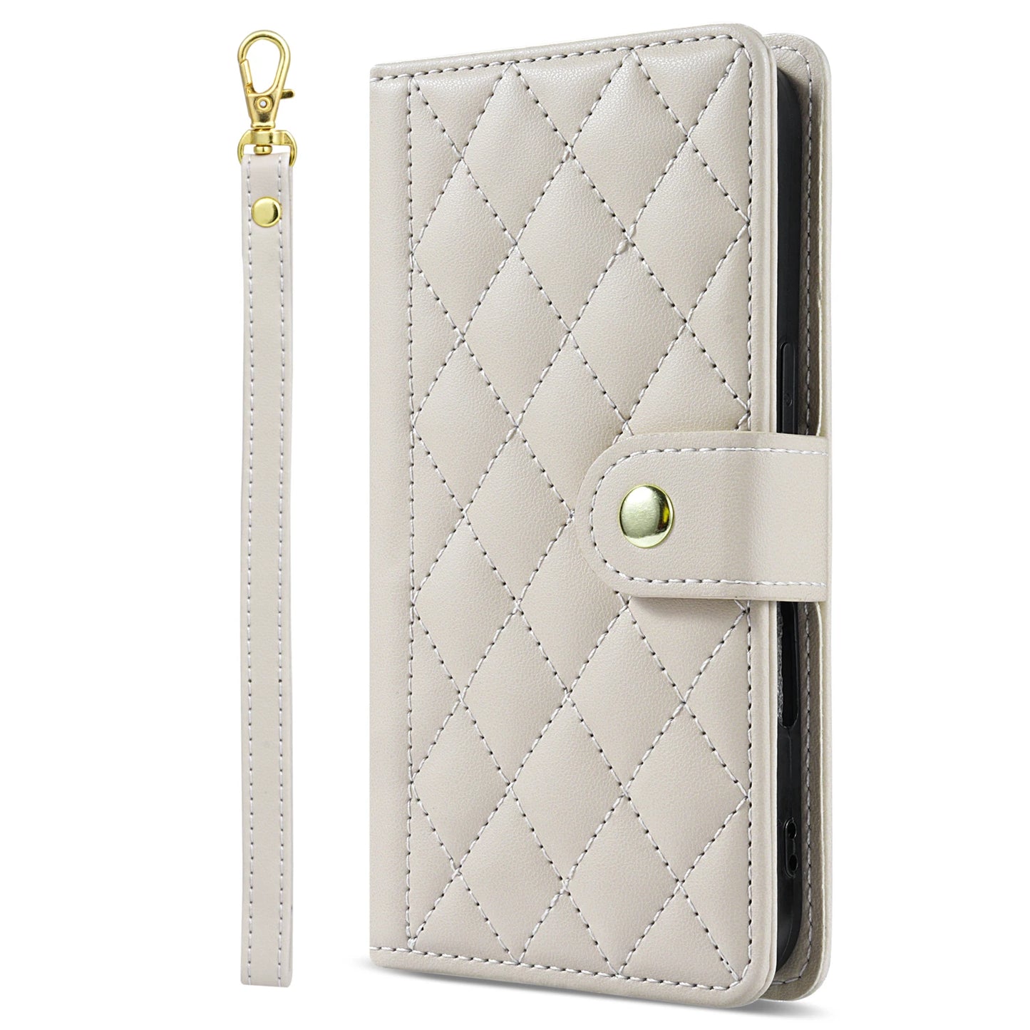 Strap 3D Leather Wallet Book Case