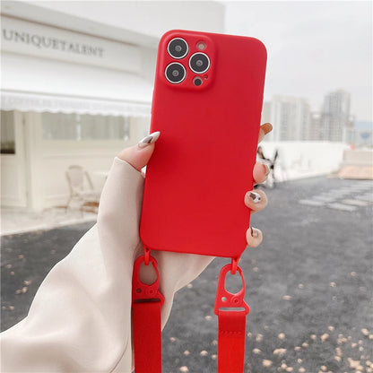 Crossbody Lanyard Phone Case – Soft Silicone Strap Cover