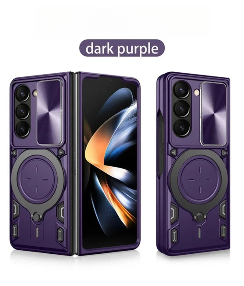 Magnetic Ring Armor Case with Slide Camera Cover