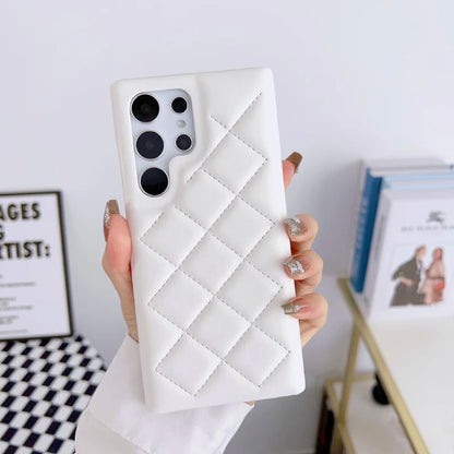 Luxury Rhombus Leather Bumper Case