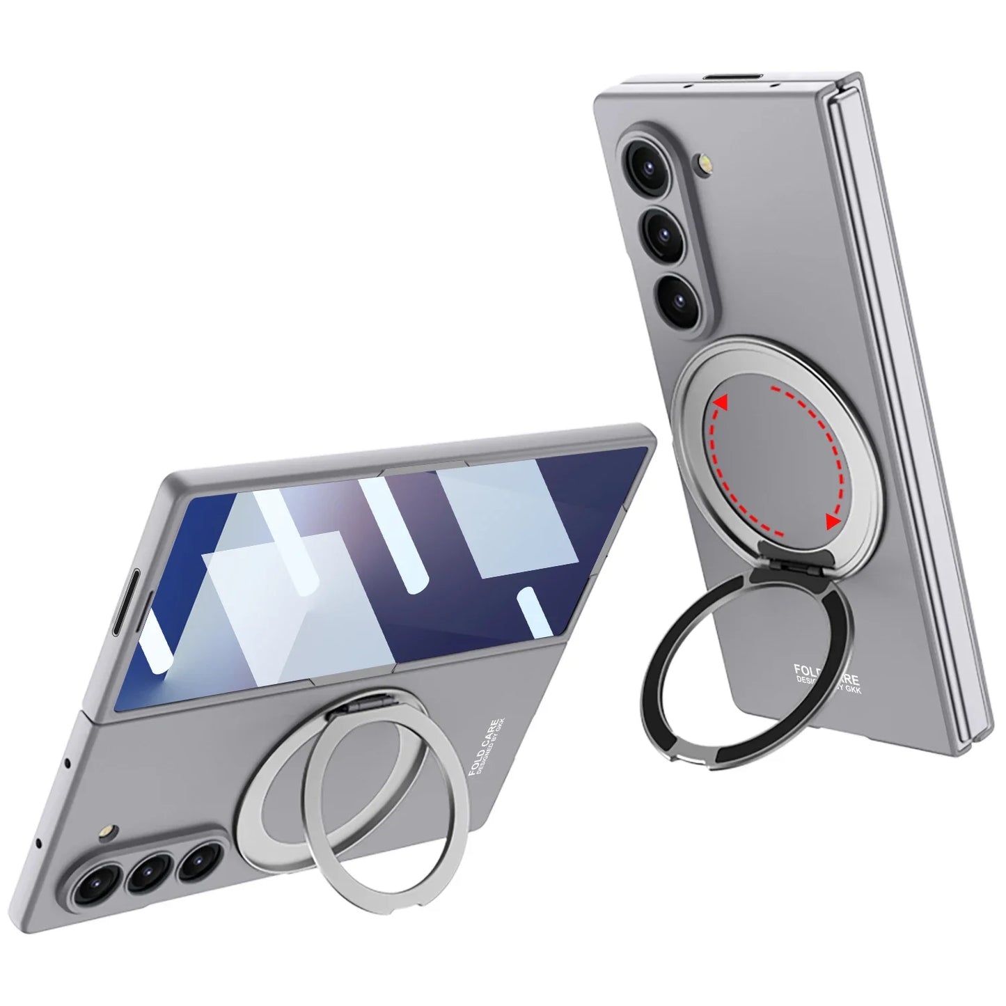 Magnetic Rotating Stand Case with Tempered Film