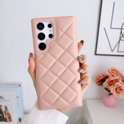 Luxury Rhombus Leather Bumper Case