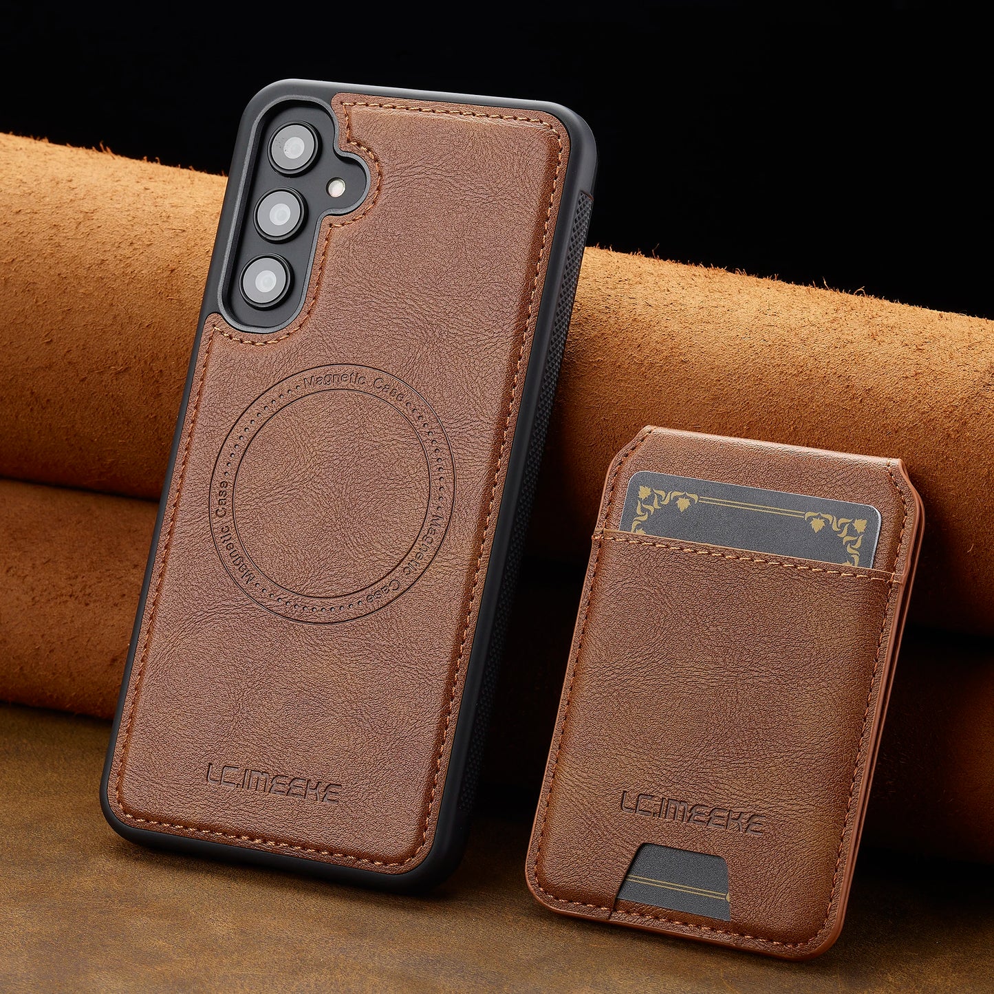 2-in-1 MagSafe Leather Wallet Case