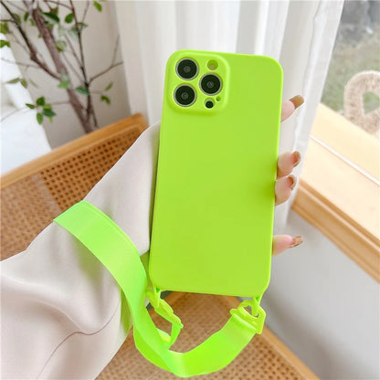Crossbody Lanyard Phone Case – Soft Silicone Strap Cover