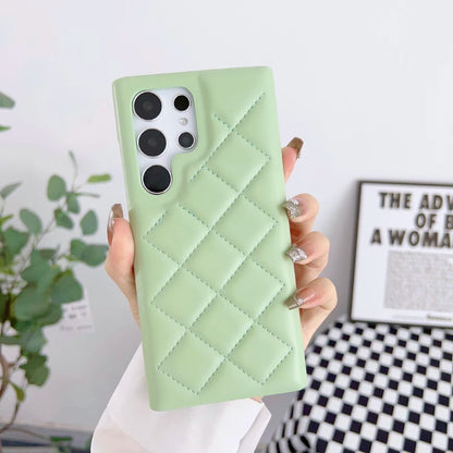 Luxury Rhombus Leather Bumper Case